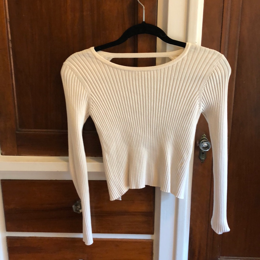 ZARA knit crop top cut out back